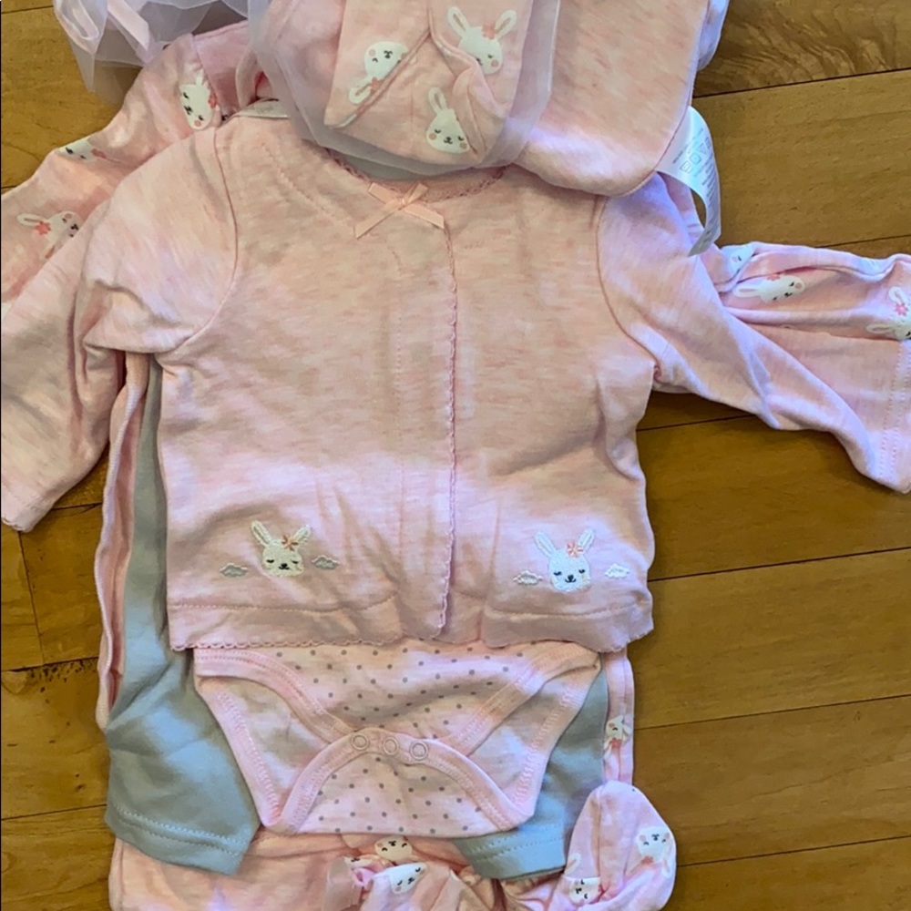 Sterling Baby Girl Pink Bunny 7 Piece Gift Set - Picture 4 of 7